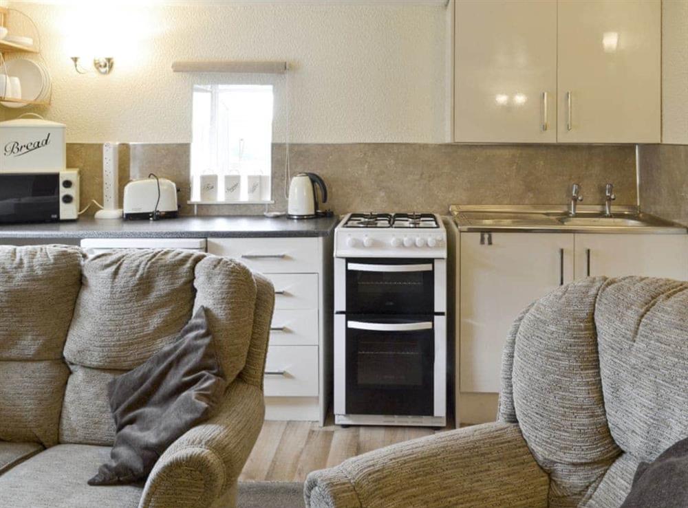 Open-plan living space with well-equipped kitchen at Cart Cottage, 