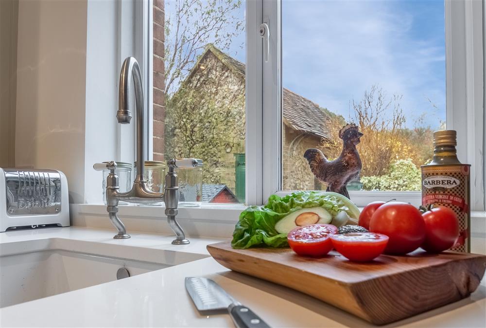 Kitchen with garden views (photo 2) at 1 Church Cottages, Westmeston