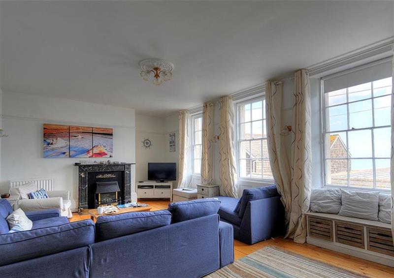 Relax in the living area at 1 Cobb House, Lyme Regis