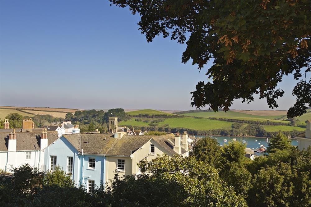 Lovely views over the town from the master bedroom at 1 Combehaven in , Salcombe