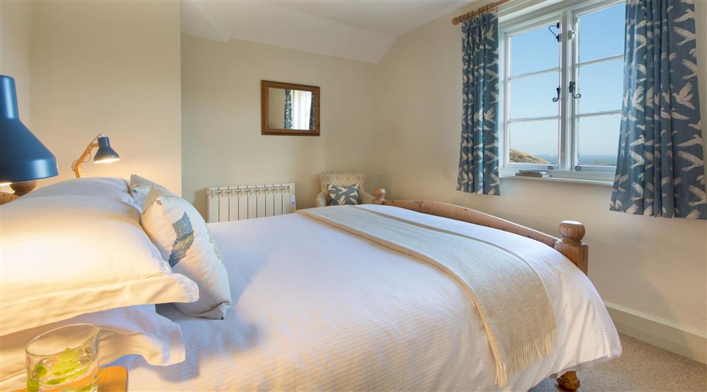 The double bedroom at 1 Currendon Cottages in Swanage, Dorset