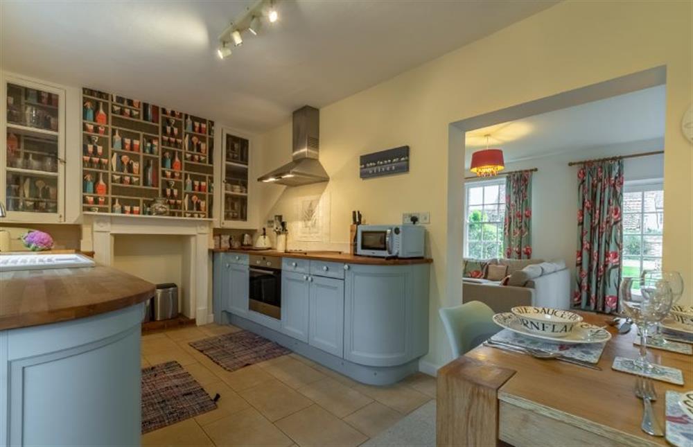 Ground floor: Kitchen looking through to the sitting room at 1 Dix Cottages, Thornham near Hunstanton