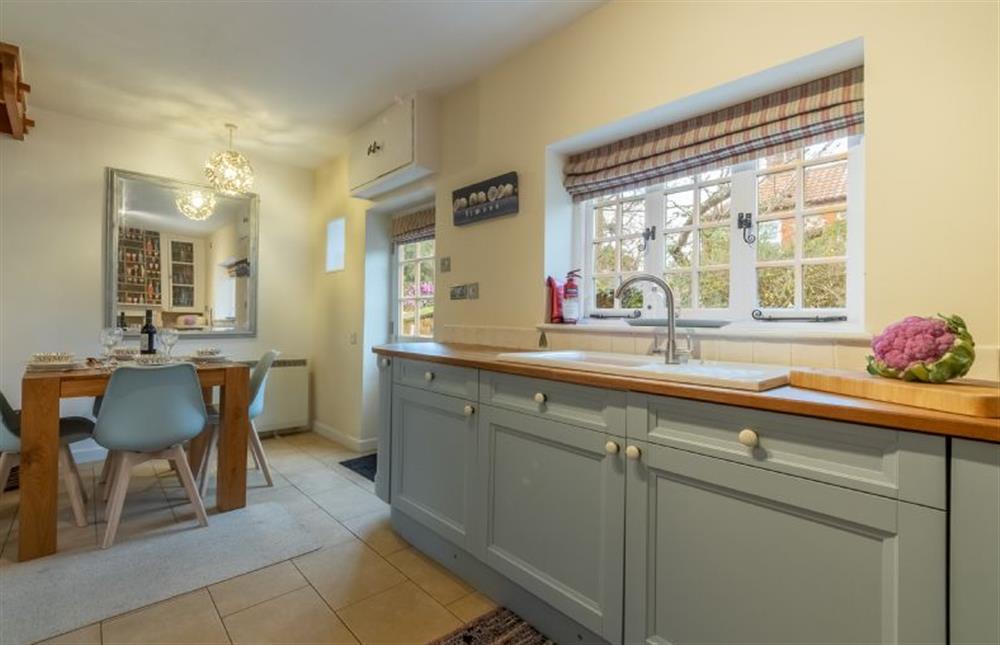 Ground floor: Kitchen with dining area at 1 Dix Cottages, Thornham near Hunstanton