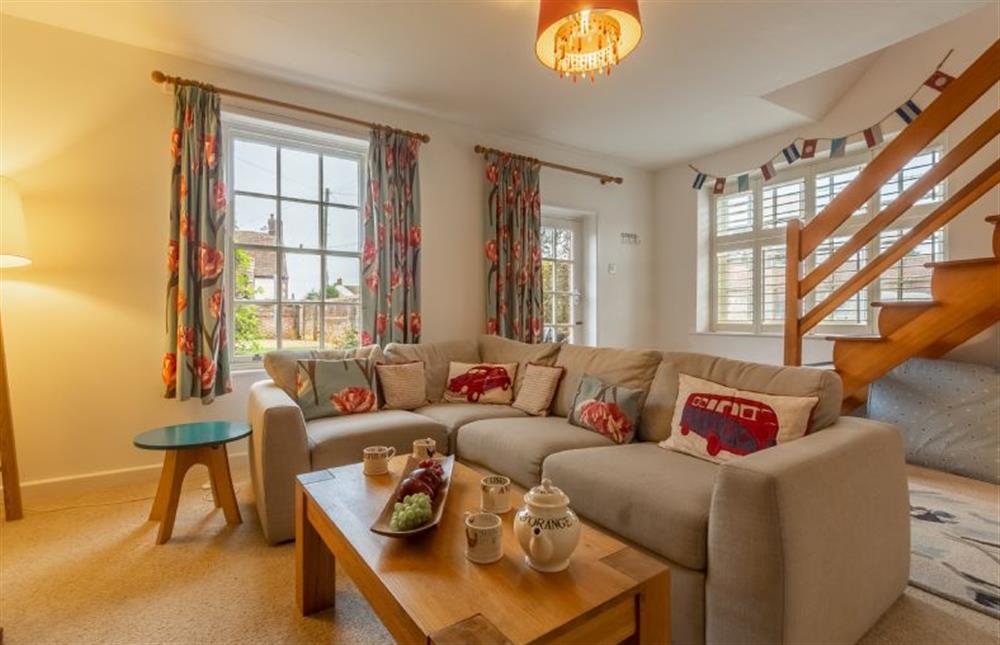 Ground floor: Sitting room and stairs to first floor at 1 Dix Cottages, Thornham near Hunstanton