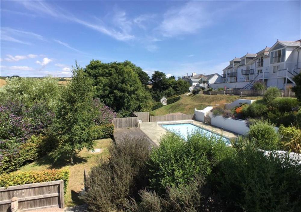The pool can be seen from this lovely property at 1 Edith Mews in Hallsands