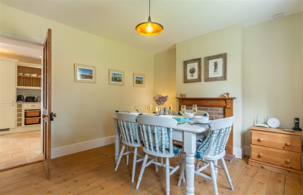 Ground floor: Dining room in to kitchen at 1 Hall Lane Cottages, Thornham  near Hunstanton