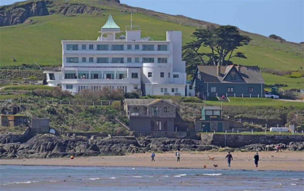 Burgh Island's hotel has influenced notable writers including Agatha Christie at 1 Lower Sandbanks in Bigbury-on-Sea