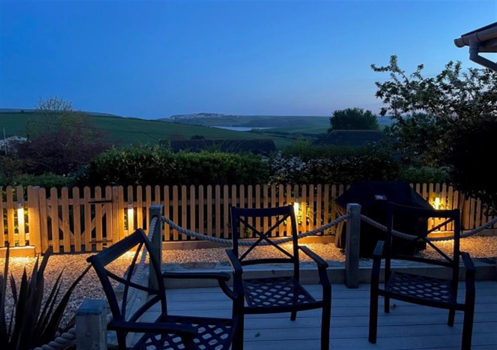 Relax and admire the views on the deck at 1 Lyte Lane in West Charleton