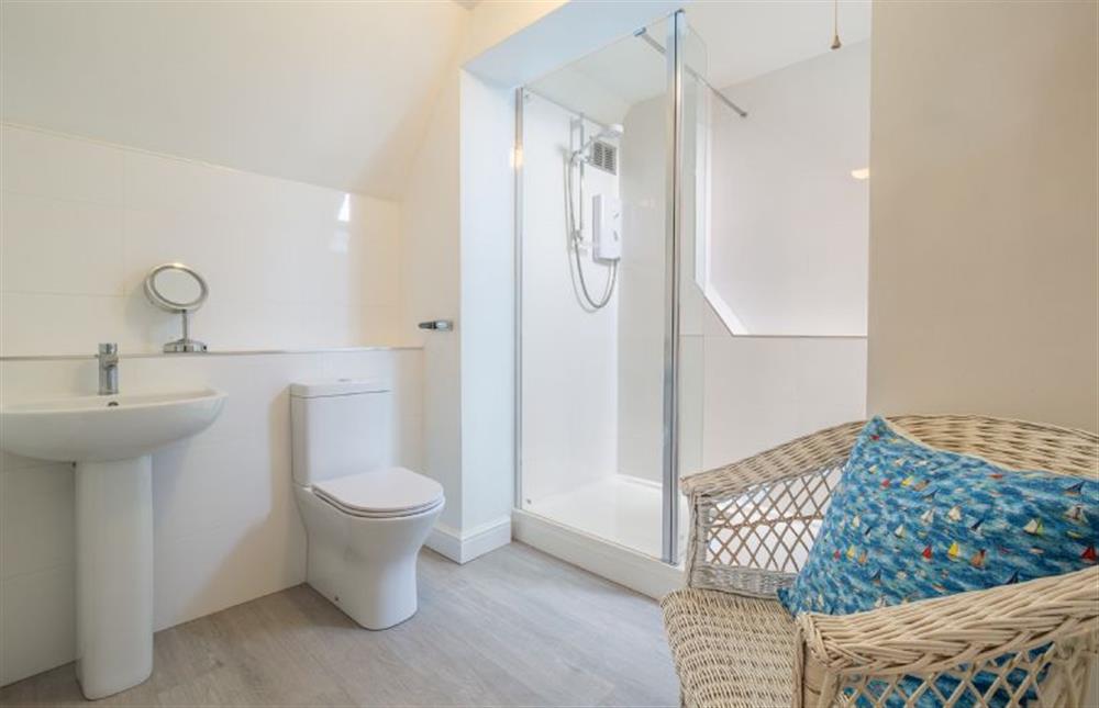 Family shower room with shower, wash basin and WC at 1 Market Hill, Orford