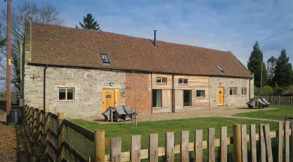 The exterior of 1 and 2 Morville Barns, Shropshire at 1 Morville Barn in Morville, Shropshire