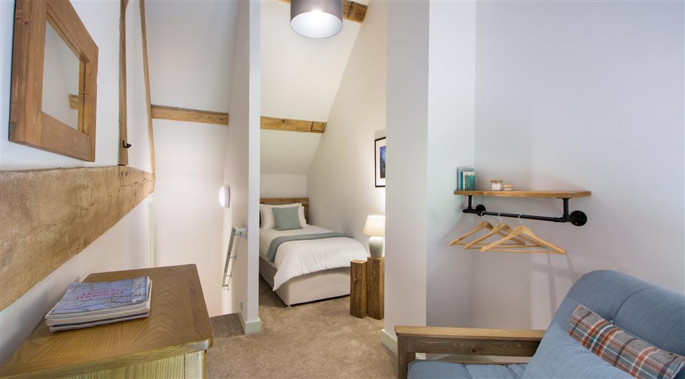 The single bedroom at 1 Morville Barn in Morville, Shropshire