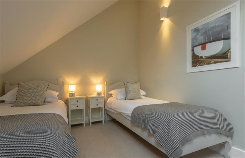 First floor: Bedroom two with twin 3ft single beds at 1 Railway Cottages, Holt