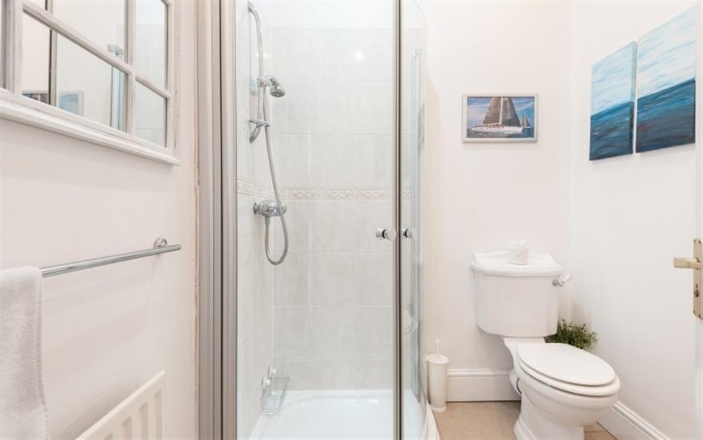 The family shower room at 1 Roborough Court in Salcombe