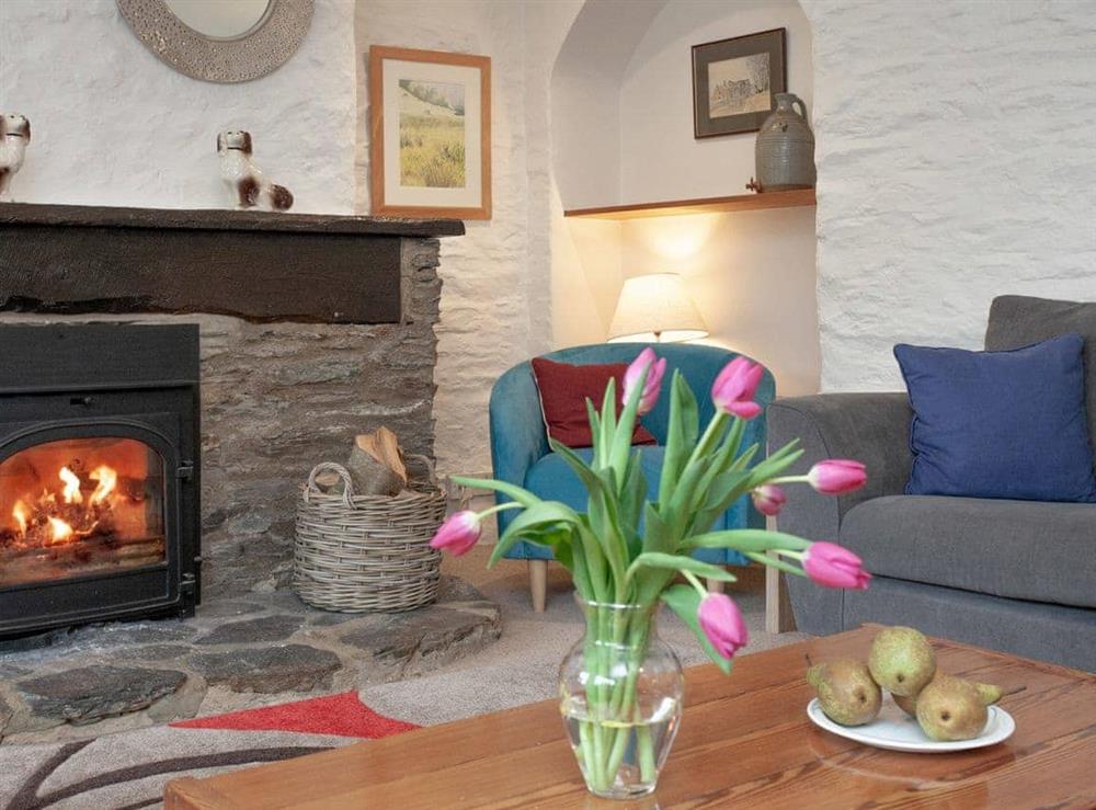 Living area at 1 Salle Cottage in Bow Creek, Nr Totnes, South Devon., Great Britain