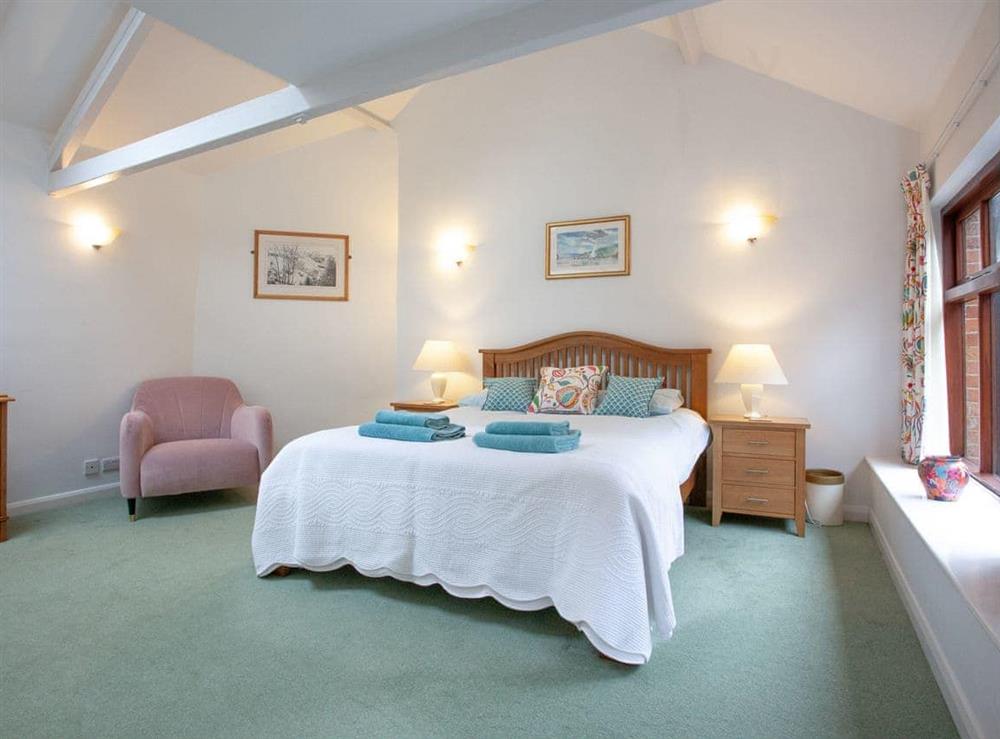 Master bedroom at 1 Salle Cottage in Bow Creek, Nr Totnes, South Devon., Great Britain