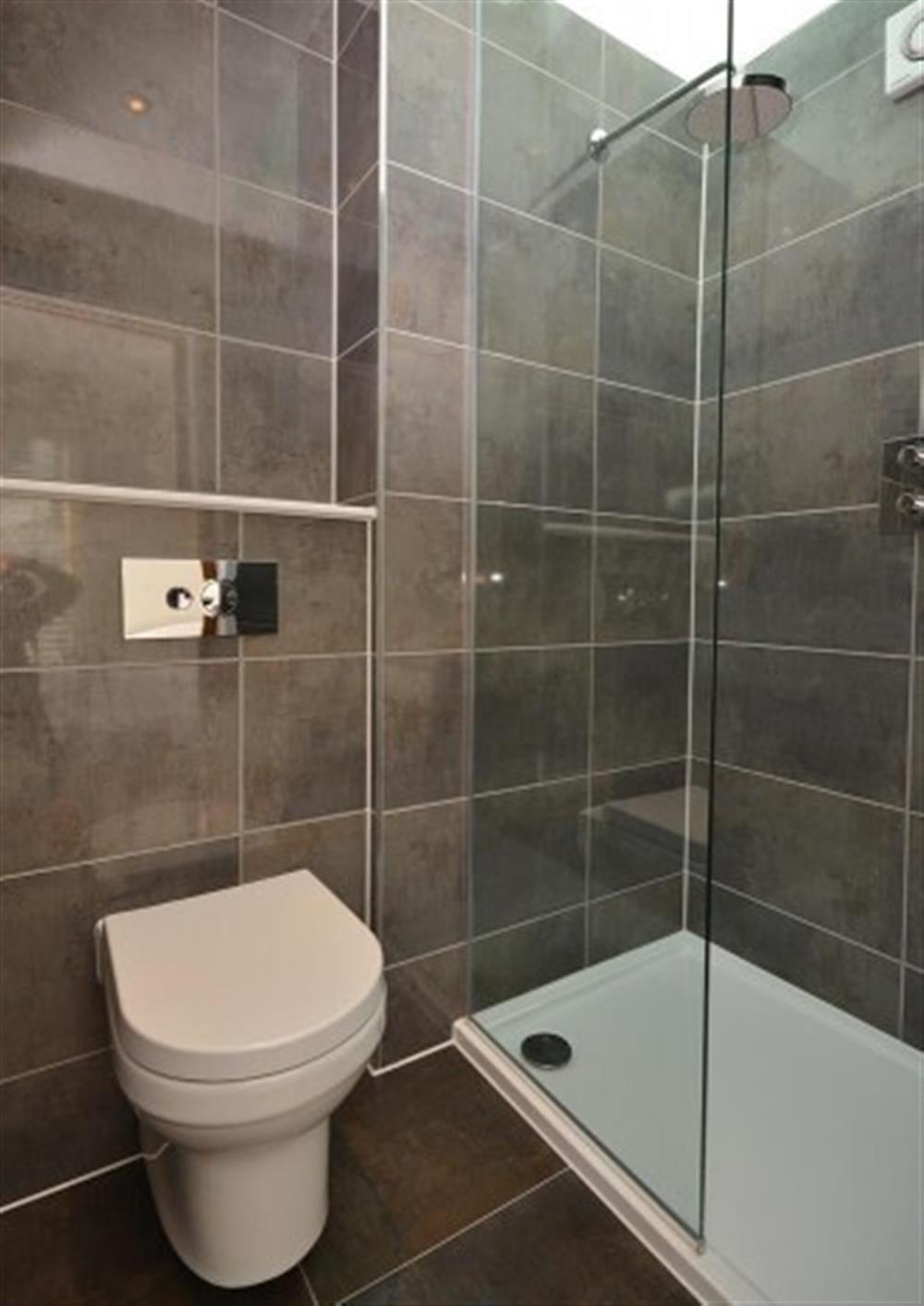 The master en-suite shower room at 1 Talland in Talland Bay