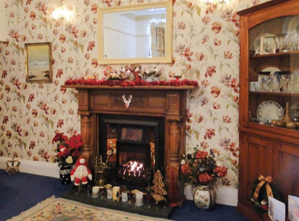 Living room at Christmas at 1 The Knoll in Ambleside, Cumbria