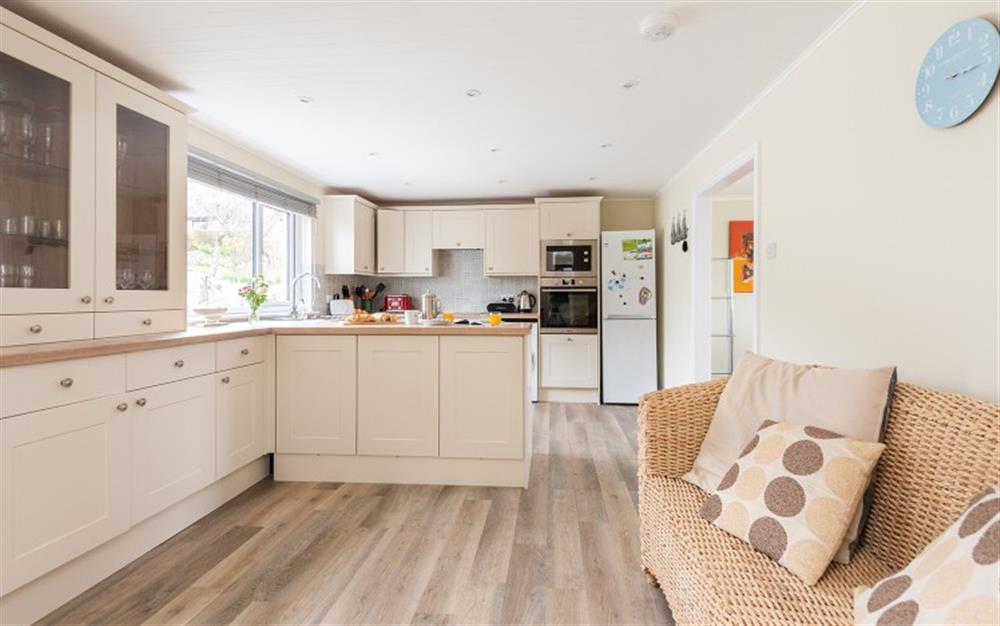 The open plan kitchen  at 1 The Puffins in Hope Cove