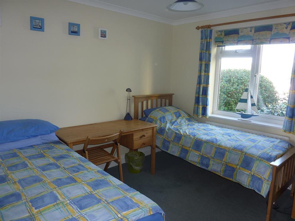 Comfortable twin bedroom at 1 Thurlestone Rock Apartments in Thurlestone, Kingsbridge