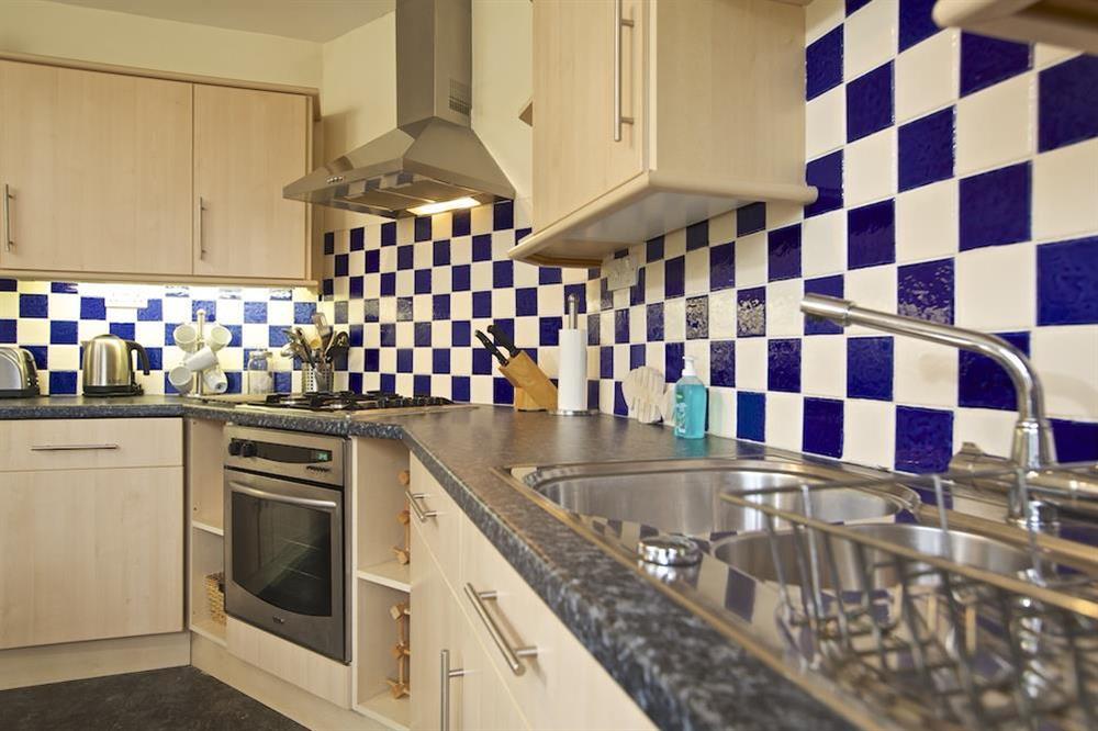 Bright spacious kitchen at 1 Top View Cottages in Bonaventure Road, Salcombe