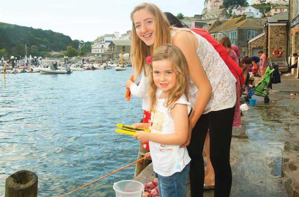 Crabbing on the Quayside in Salcombe at 1 Top View Cottages in Bonaventure Road, Salcombe