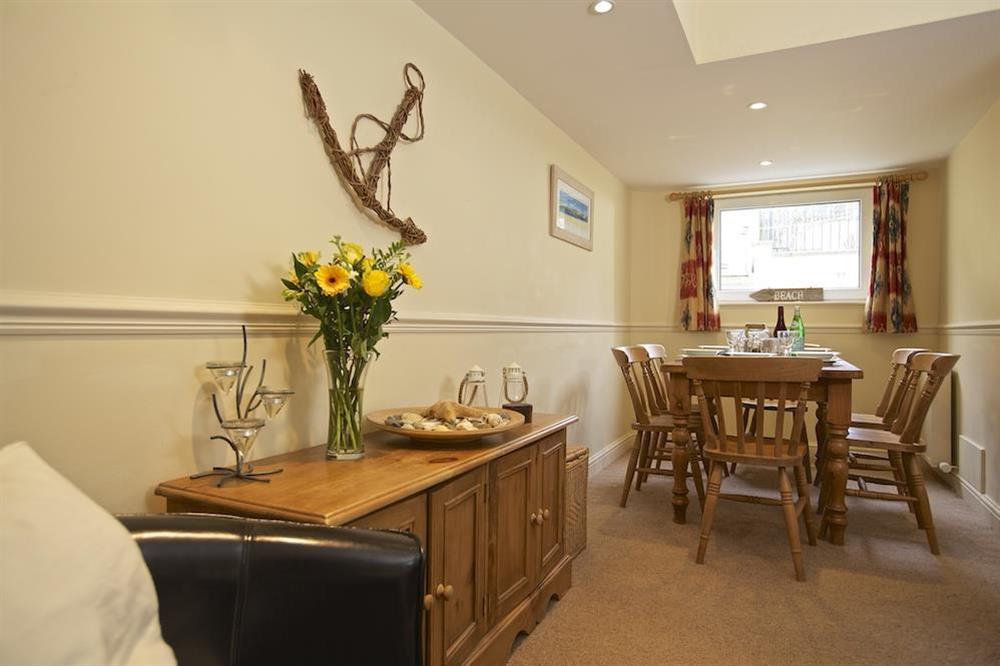 Dining area at 1 Top View Cottages in Bonaventure Road, Salcombe