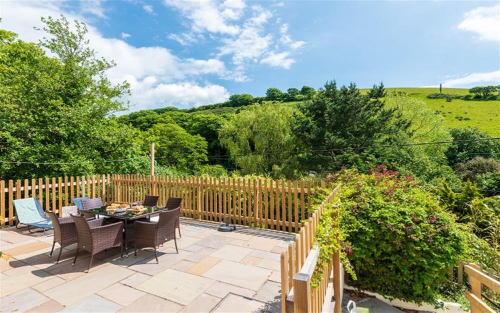 Outside area with stunning views. at 1 Woodlands in Bantham