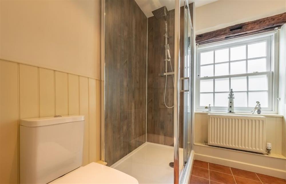 Bathroom with large walk-in shower cubicle at 10 Burnham Road, North Creake near Fakenham