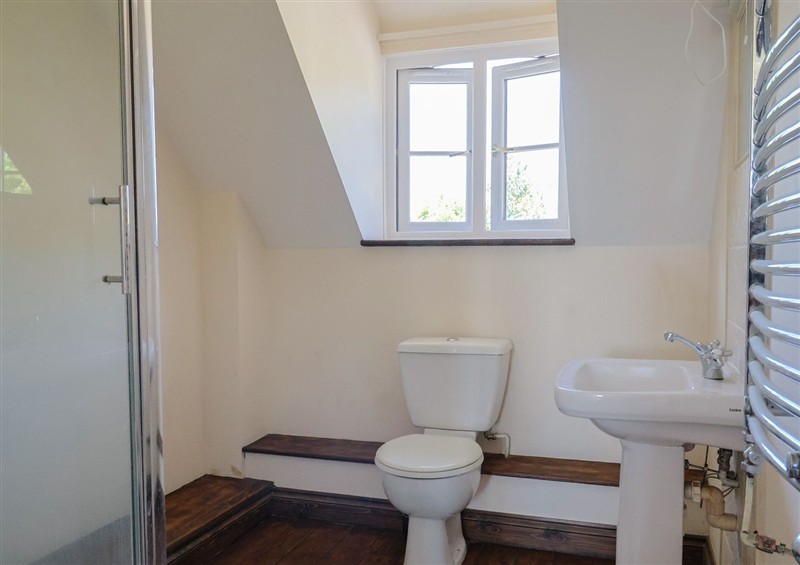 This is the bathroom at 10 The Gardens, Rousdon near Lyme Regis