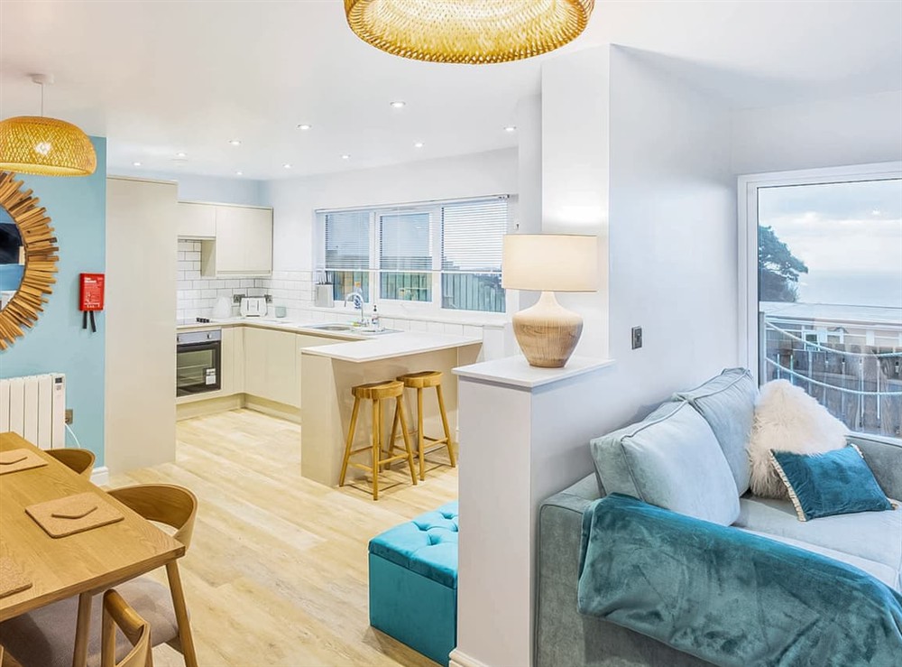 Open plan living space at 106 Residence in Illfracombe, Devon