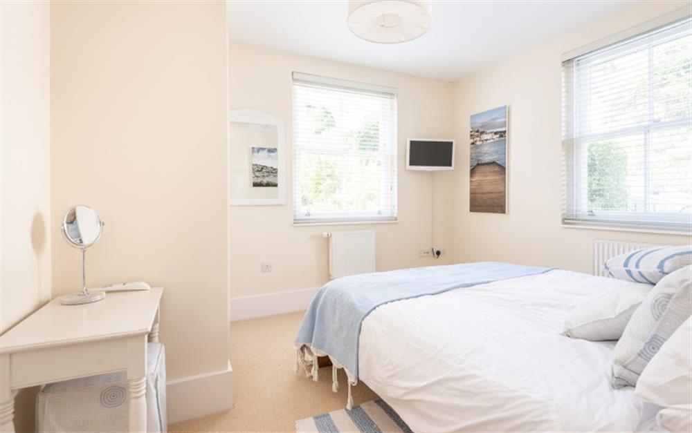 Bedroom 4 with TV at 11 Combehaven in Salcombe