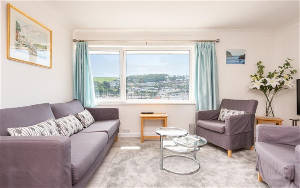 Comfortable living area with fantastic views over the embankment and River Dart. at 11 Mayflower Court in Dartmouth