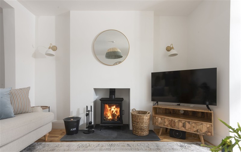 The living room at 11 Tywarnhayle House, Cornwall