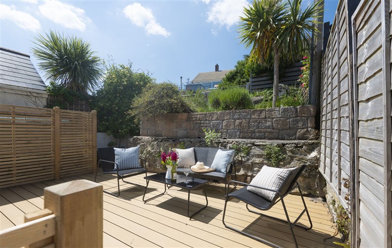 This is the garden at 11 Tywarnhayle House, Cornwall