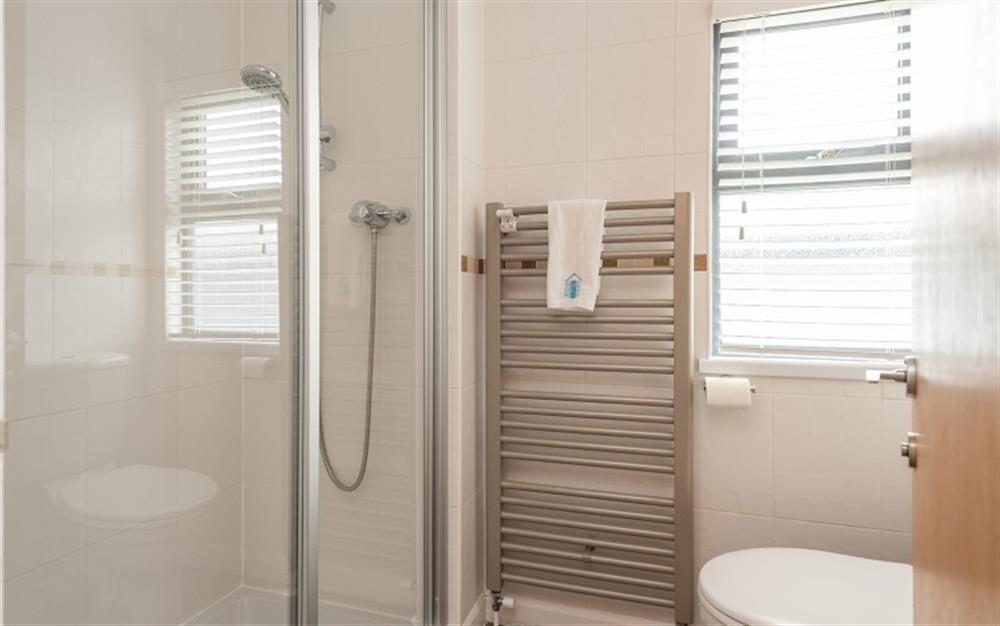Bathroom with walk in shower. at 12 Salcombe Retreat in Salcombe