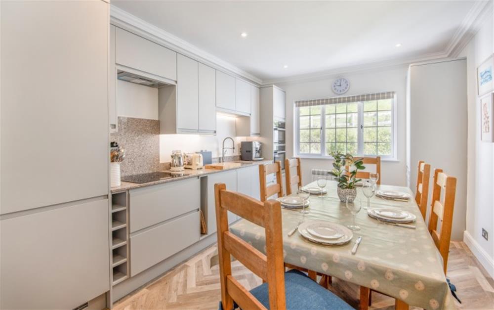 The kitchen and dining area  at 12 St. Elmo Court in Salcombe