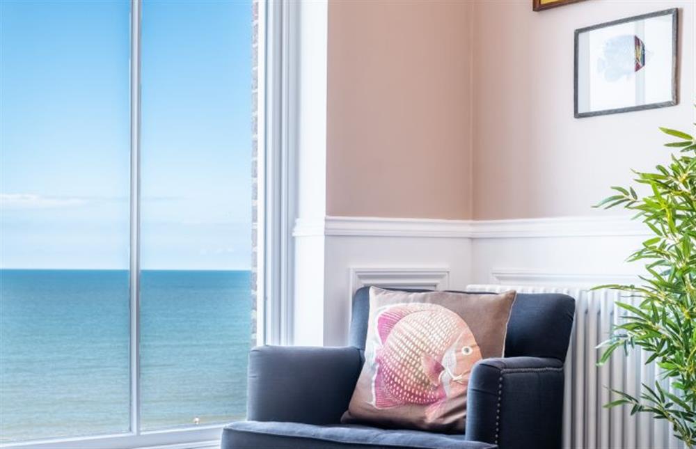 Stunning sea views from the sitting room at 13 Burlington Place, Sheringham