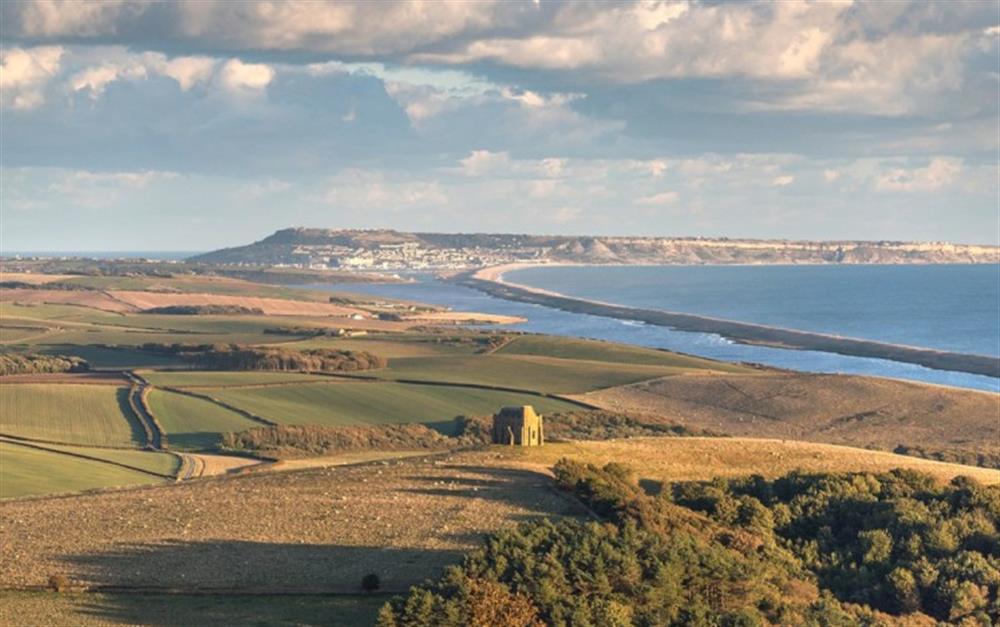 Stunning coastal views towards Chesil Beach, a short drive from West Bay at 13 Foxglove Way in West Bay