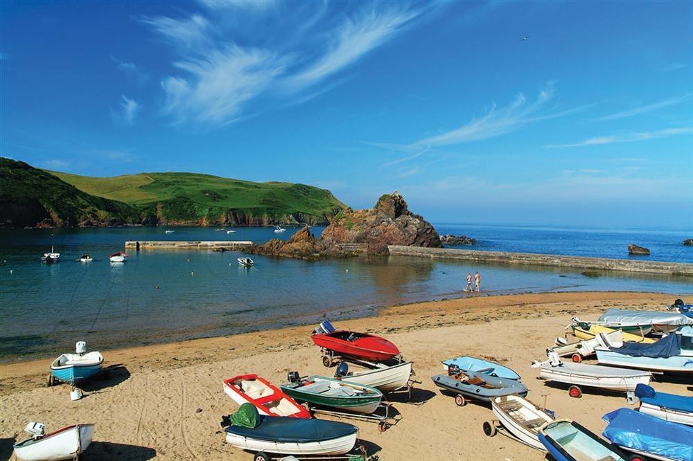 The beach at Hope Cove at 13 Links Court in Thurlestone, Kingsbridge