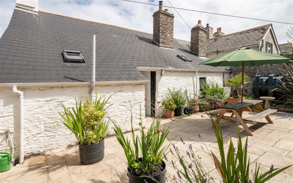 Sunny courtyard for al fresco dining. at 14 Beesands in Beesands