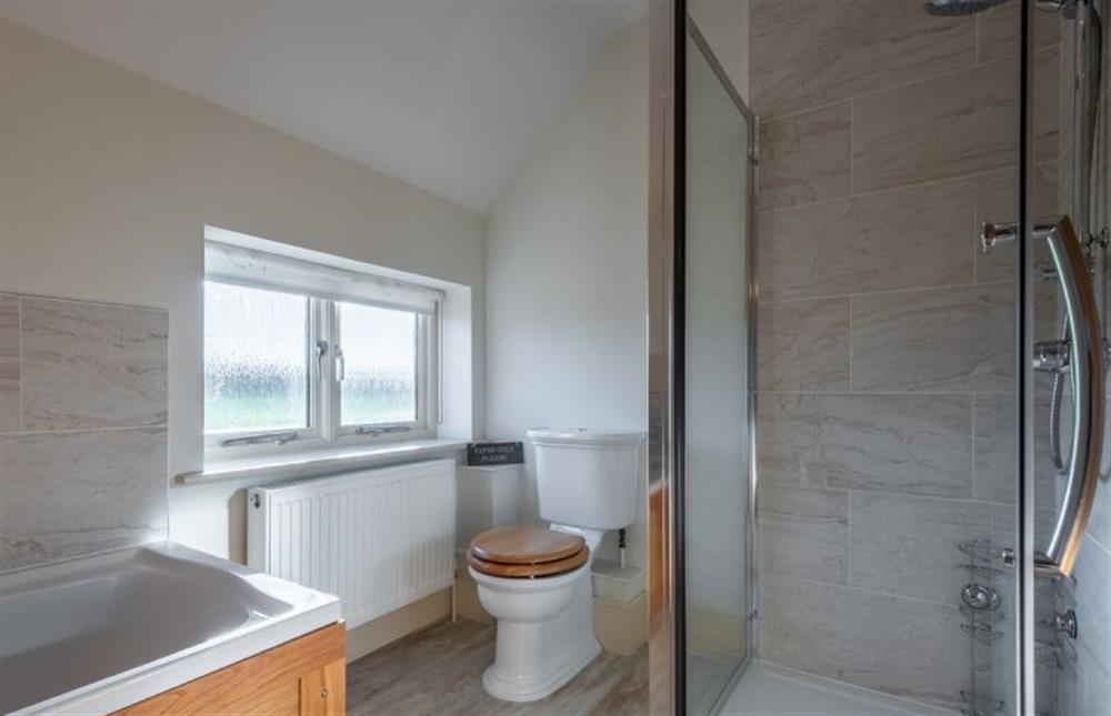 First floor: ... a shower cubicle at 14 Burnham Road, Ringstead near Hunstanton