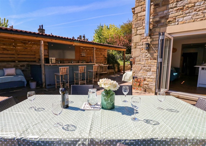 The patio in 14 Hill Close at 14 Hill Close, Reeth
