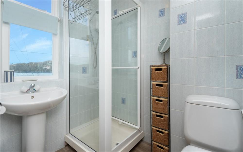 The shower room located in the main part of the stdio apartment  at 14 The Salcombe in Salcombe