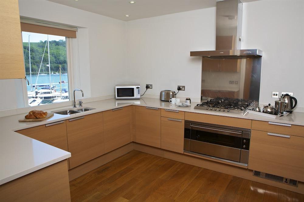 Stunning, state-of-the art kitchen with river views at 15 Dart Marina in Sandquay Road, Dartmouth