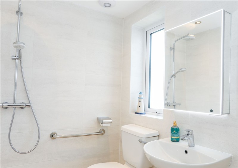 This is the bathroom at 15 Llwyn Gwalch Estate, Morfa Nefyn