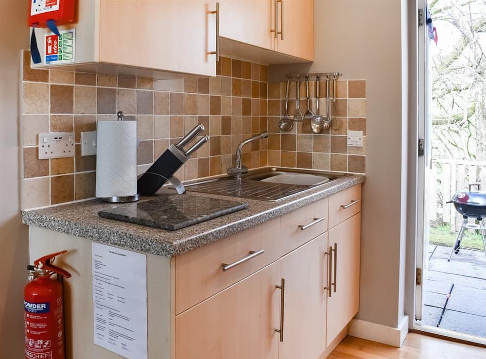 Kitchen area at 15 Pebble Cottage in Camelford, Cornwall