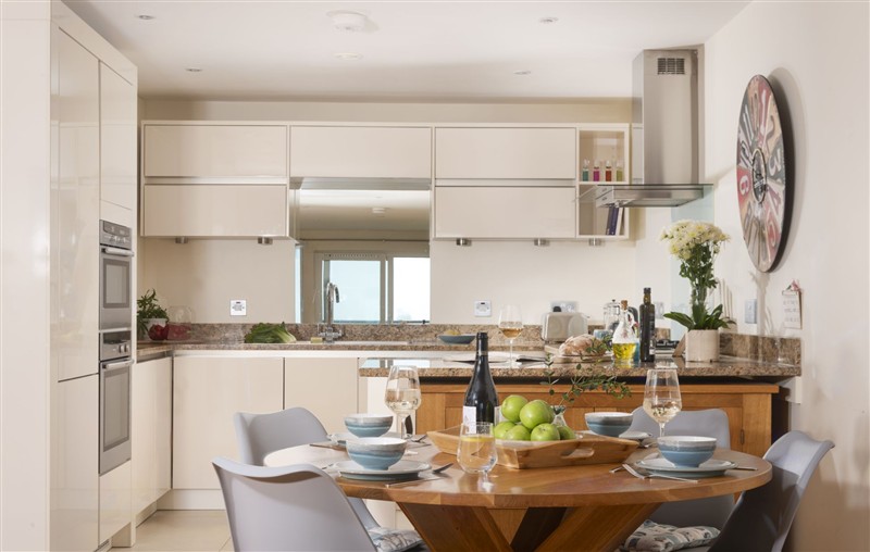The kitchen at 15 The Sands, Cornwall