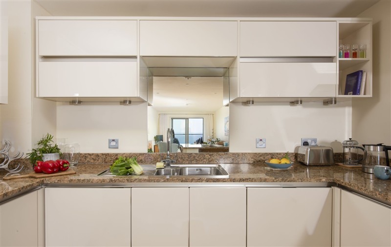 This is the kitchen at 15 The Sands, Cornwall