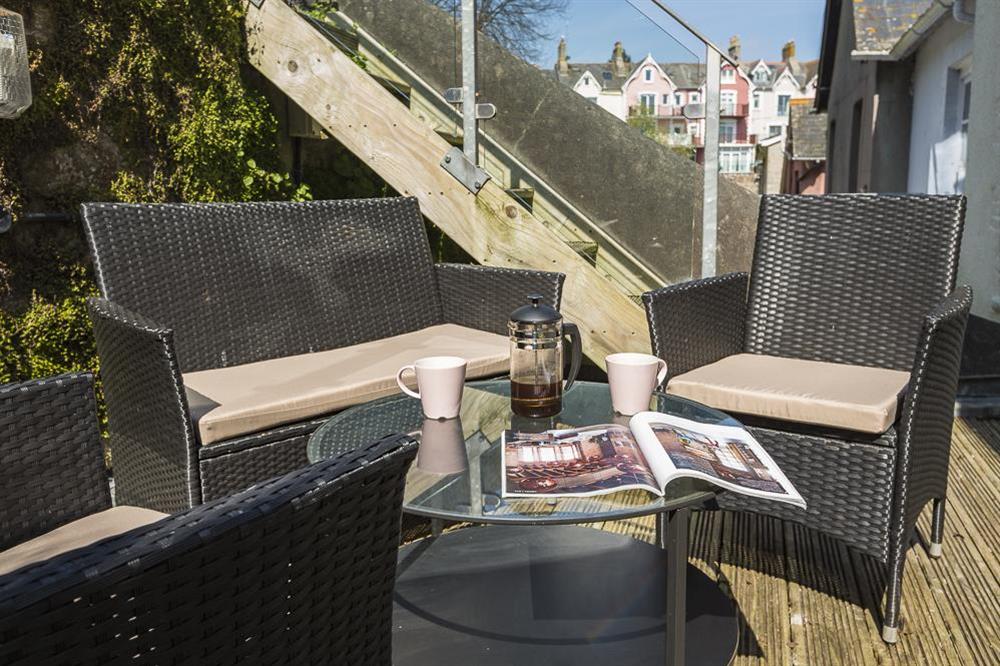 Beautifully furnished decked terrace at 16 Courtenay Street in , Salcombe