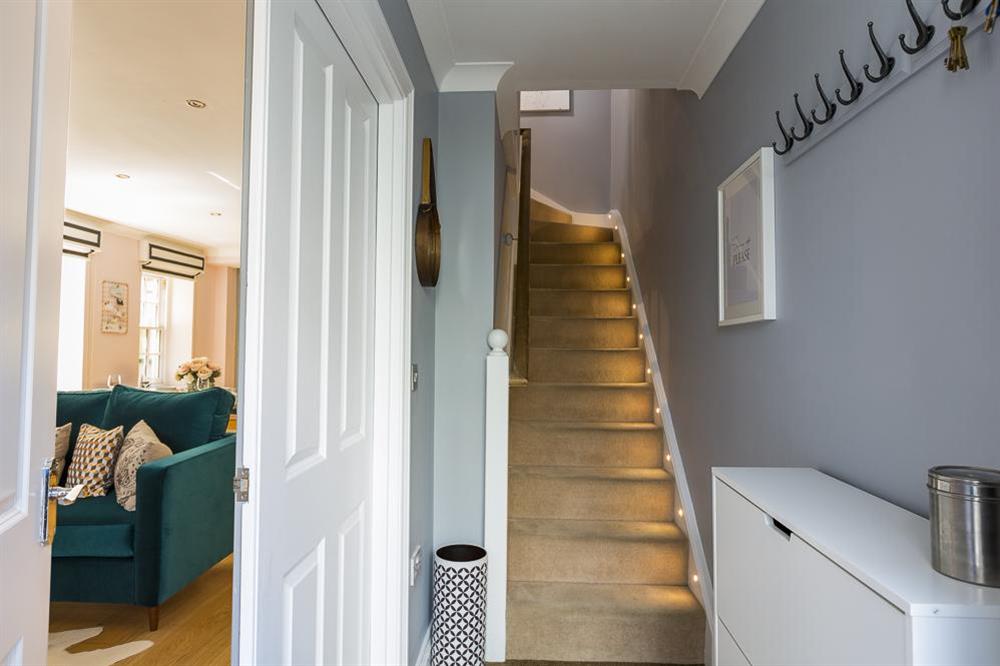 Entrance hallway and stairs to first floor at 16 Courtenay Street in , Salcombe